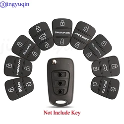 jingyuqin Rubber Button Pad For Kia Hyundai Accent Verna Elantra Solaris l30 IX35 Rio Sportage Picanto K2 K5 Flip Remote Car Key