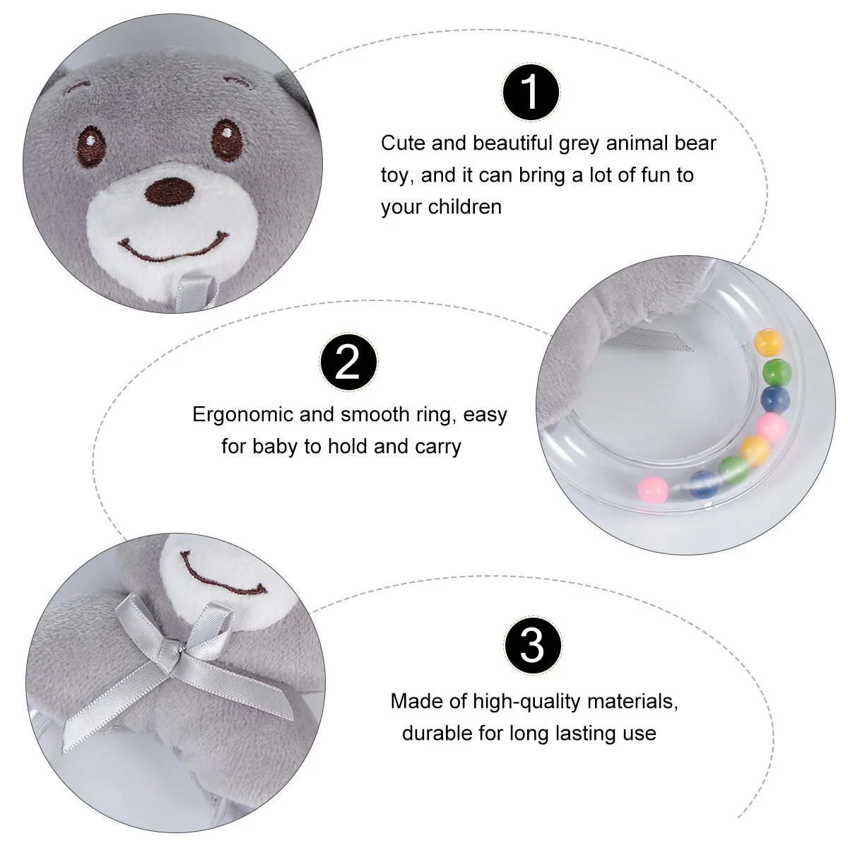 

1Pcs Baby Music Hand Ring Lightweight Infant Sensory Stimulation Teether Shaker