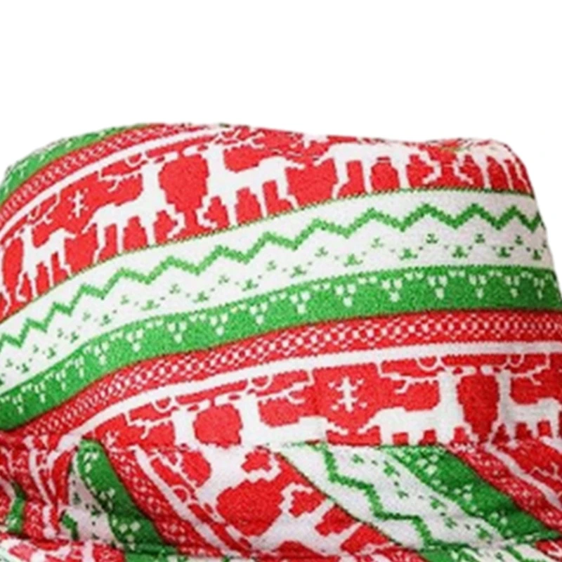 Short Brim Fedora Christmas Reindeer Print Magician Hat for Boy Men Adults Cap image 4