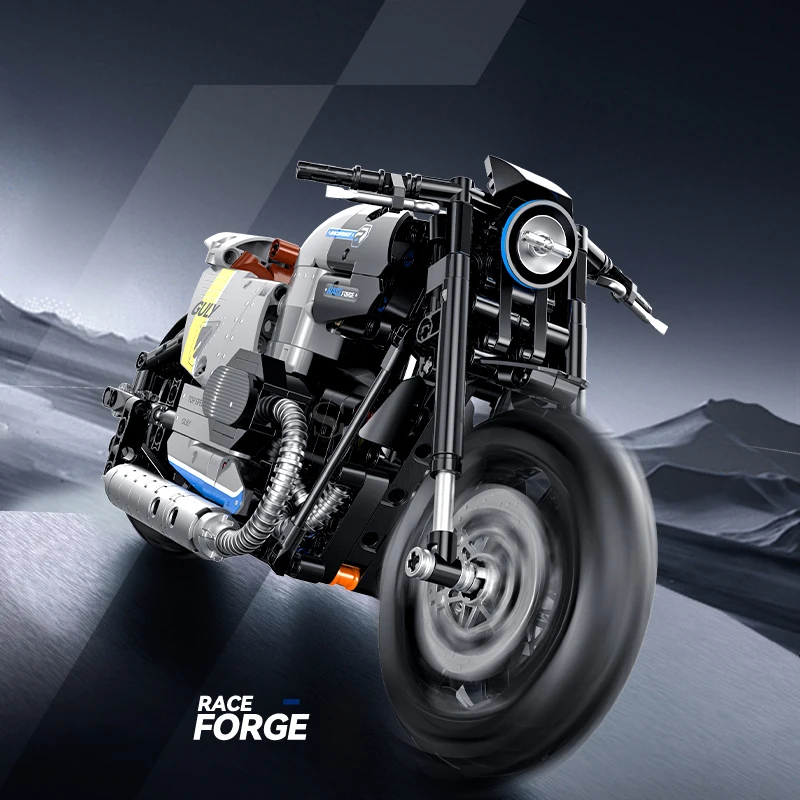 1:8 Motorrad Bausteine Sets Racing Retro Motorrad Racer Ziegel Technische STEM Spielzeug Weihnachtsgeschenke für Jungen Kind Erwachsene