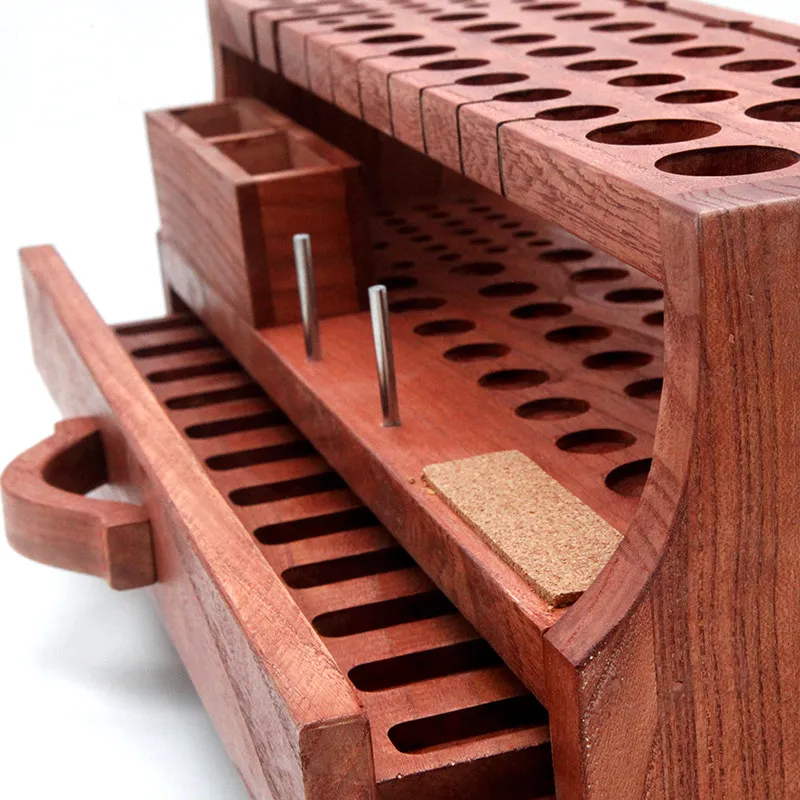 Leather Craft Lacing Stitching Pricking Tool, Wooden 58-Hole Line Holder for DIY Leather Working