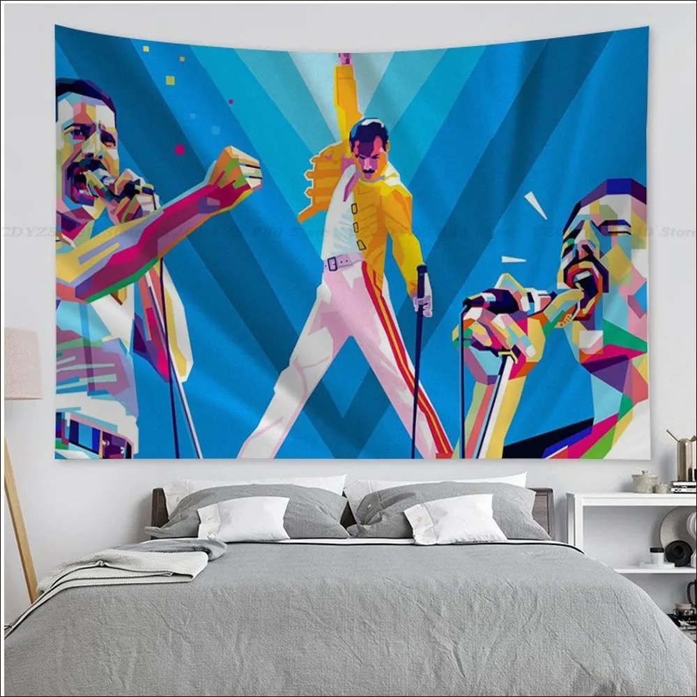 Freddie Mercury Queen-Rock-Band Tapestry Chart Tapestry Home Decoration hippie bohemian decoration divination Hanging Home Decor