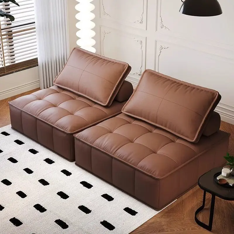 Light luxury leave-in technology cloth tofu block lazy sofa small apartment living room leisure chair bedroom module floor
