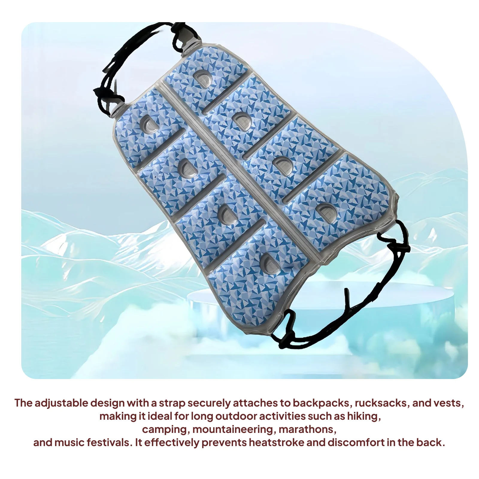 TPU Backpack Cooling Pad Phase Change Ice Pack for Outdoor Activities Heat Relief Summer