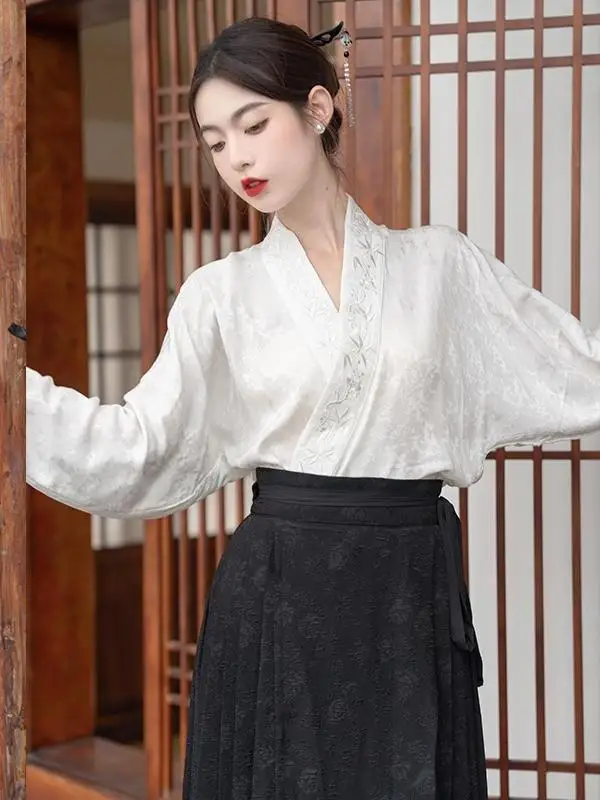 

Large Size 300 Pou Song Dynas k Pattern Button-Up Airplane Sve irt Men's Early Spring Sle Chinese Sle Hanfu Top