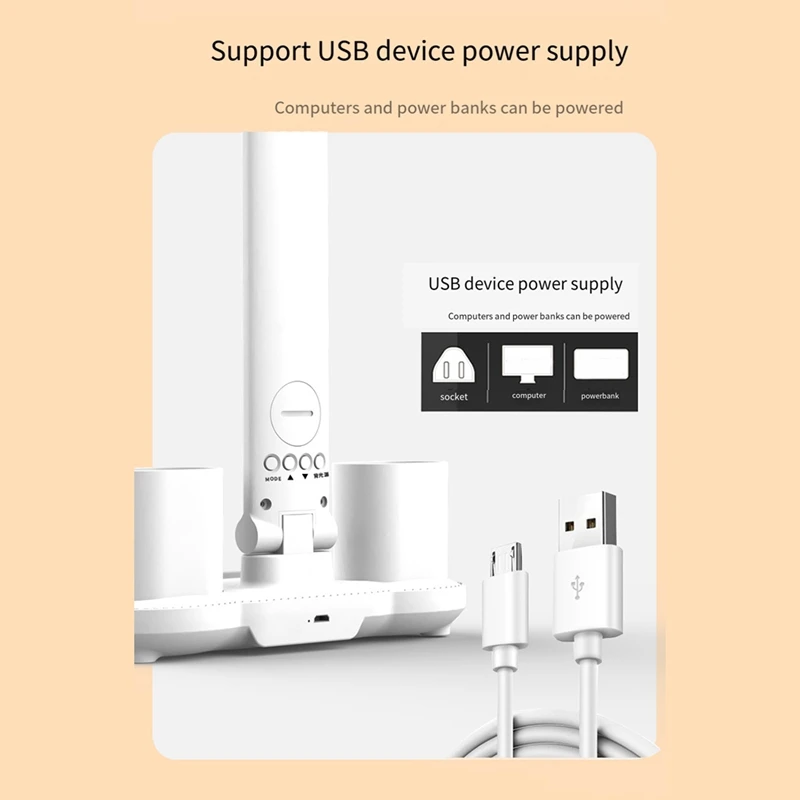 ●Rechargeable Table Lamp for Study, Desk Lamp Reading Light Led Table Light with Fan, Led Clock Dispaly Reading Lamp-A57M