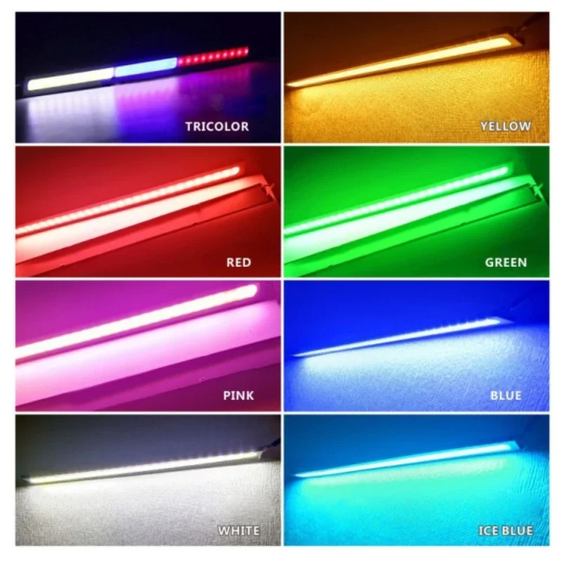 2*17cm biało-niebieski czerwony COB jasny samochód DRL kierunkowskaz LED