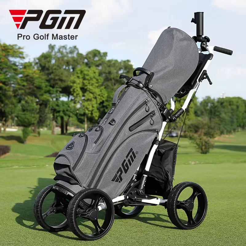 

High Quality 4 Wheels Foldable Manual Push Cart Golf Push Trolley