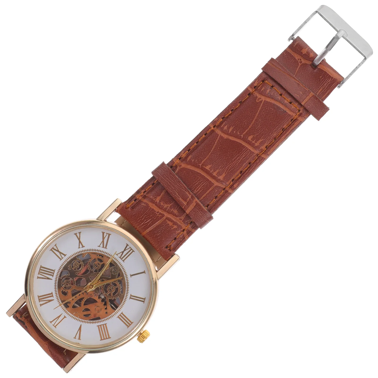 

Quartz Watch Unisex Imitation Business Hollow Design Men Women Fashion Timepiece Elegant Breathable Strap Occasions Gift