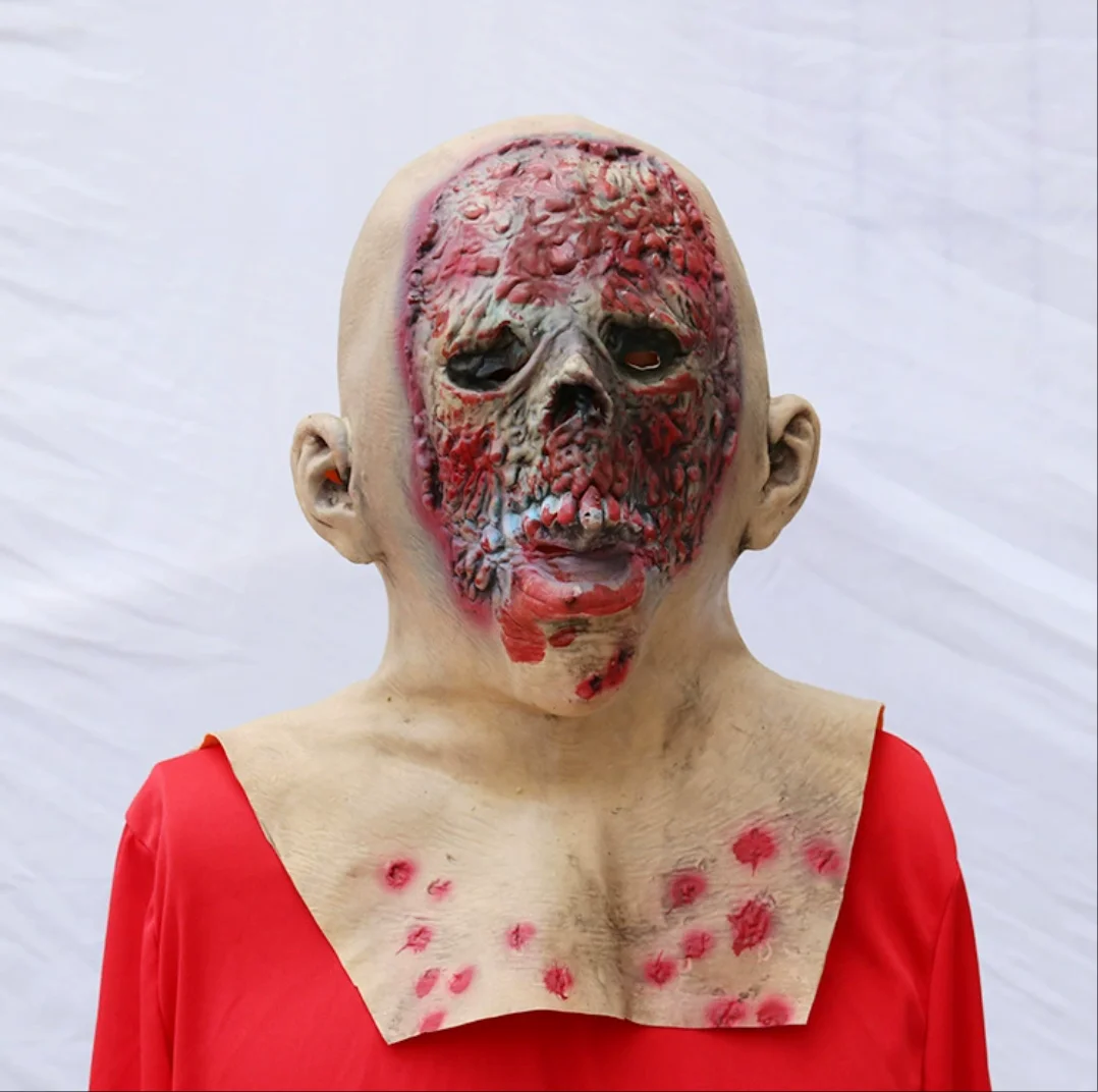 

Halloween Masks Horror Haunted House Decoration Bloody Long Hair Ghost Face Cover Scary Cos Doctor Nurse Dress Up Prop