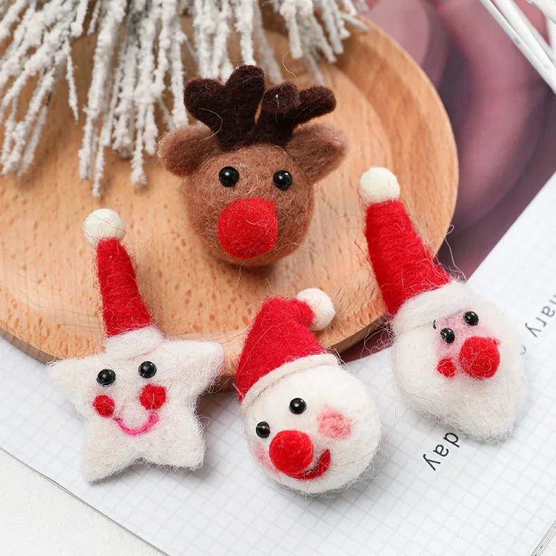 "Felt Christmas Ornaments DIY Kit - Santa Snowman Star Set - Xmas Tree Hanging & Tabletop Decor