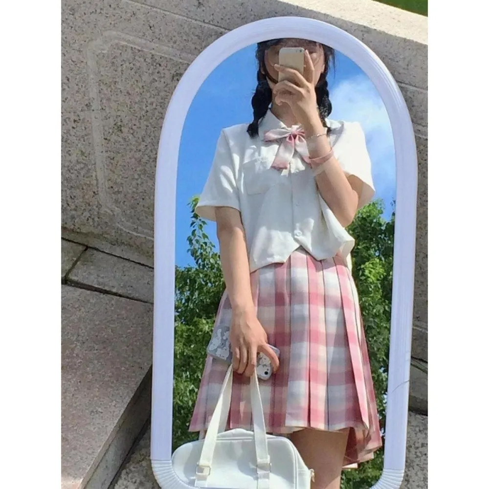 Wall Mounted Makeup Mirror Explosion Proof Black White Frame Tabletop Dressing Mirror Large Non Slip Student Vanity Mirror