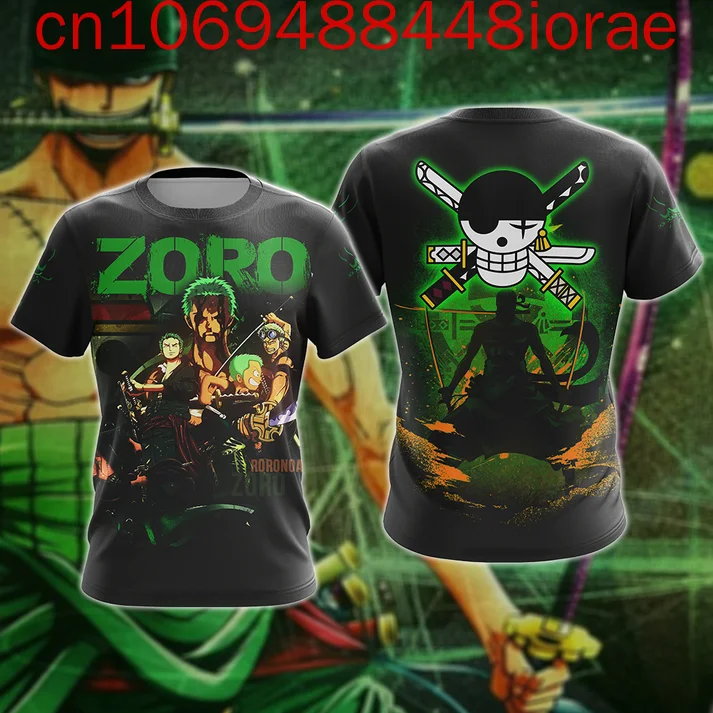 

Summer New One Piece Roronoa Zoro T-shirt 3D Printing Fashion Street Cool Men's And Women's Children's Round Neck T-shirt