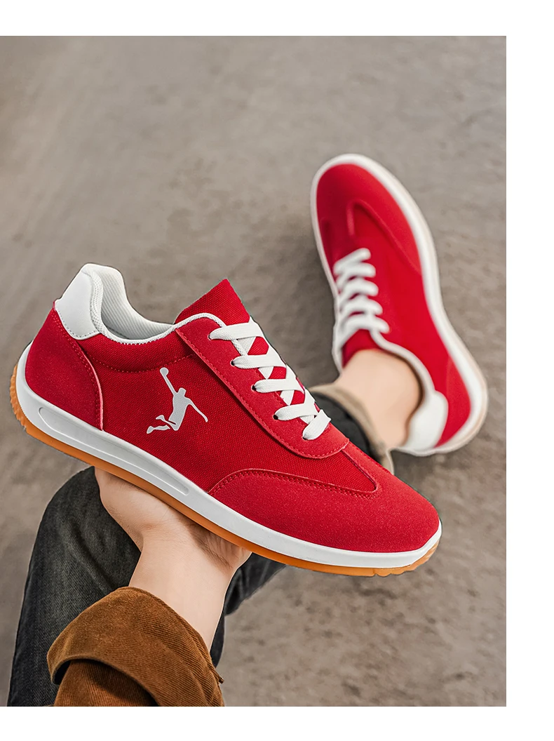 Herrenschuhe, trendige Frühlings- und Herbstschuhe, neue Modelle für den internationalen Markt, weiße, schwarze und rote Sneaker, atmungsaktive Herren-Freizeitschuhe mit weicher Sohle und niedrigem Schaft, vielseitig einsetzbar. – Detail 13