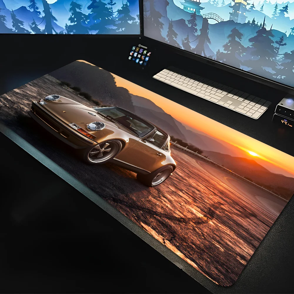 Cat P-Porsche Mousepad Large Gaming Mouse Pad LockEdge Thickened Computer Keyboard Table Desk Mat