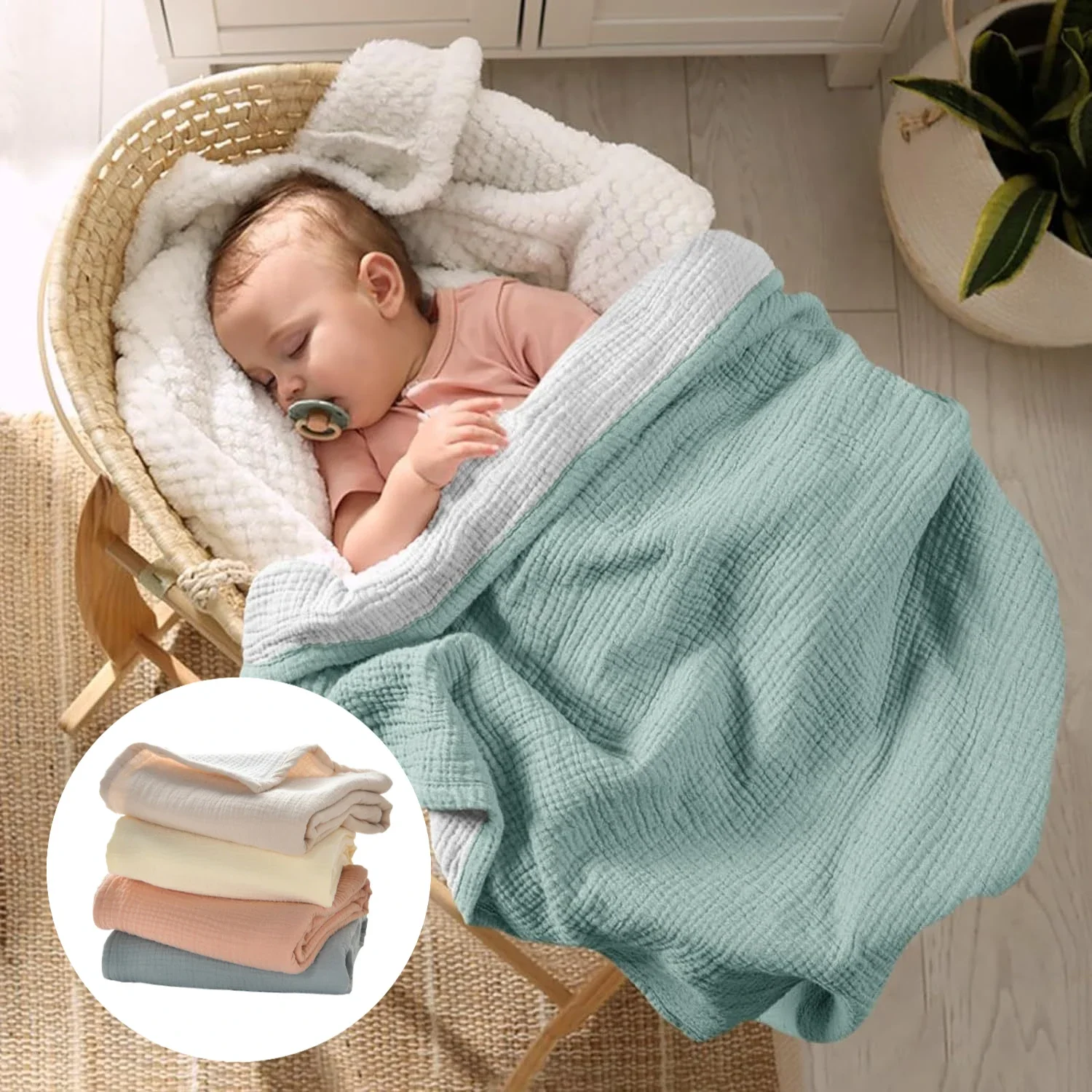 ins-ababy-コットンモスリン-スワドルブランケット-ベビー用-–-通気性があり柔らかいおくるみ、軽量で新生児に最適な必需品