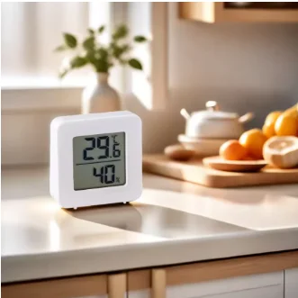 Temperature Gauge for Room Mini Digital Thermometer Hygrometer with Wall Mount Sensor LCD Screen for Home Use