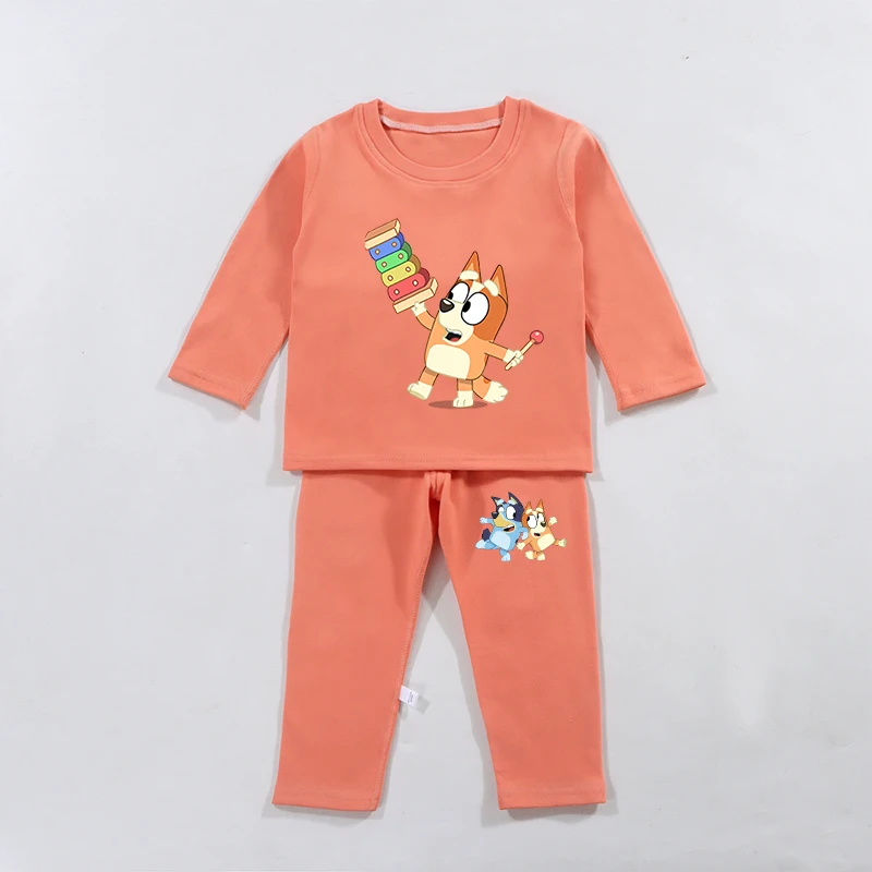 Blueys Bingo Pajama لطيف الكرتون أنيمي الملابس الخريف الشتاء الفتيان الفتيات Derong الأساسية الجلد ودية ملابس النوم هدية الكريسماس #2
