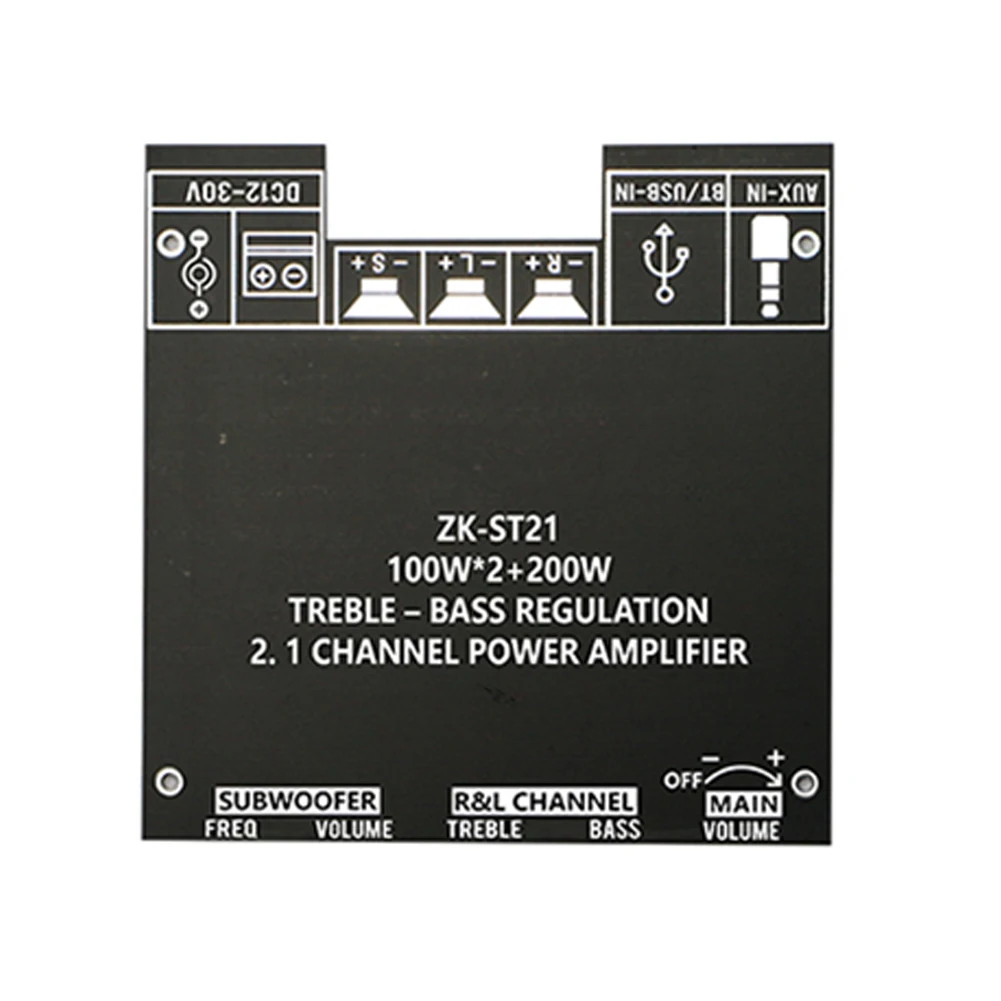 ZK-ST21 Bluetooth-Compatible Digital Power Subwoofer Amplifier 2.1 Channel Amplifier Module 100W+100W+200W Chip TPA3221