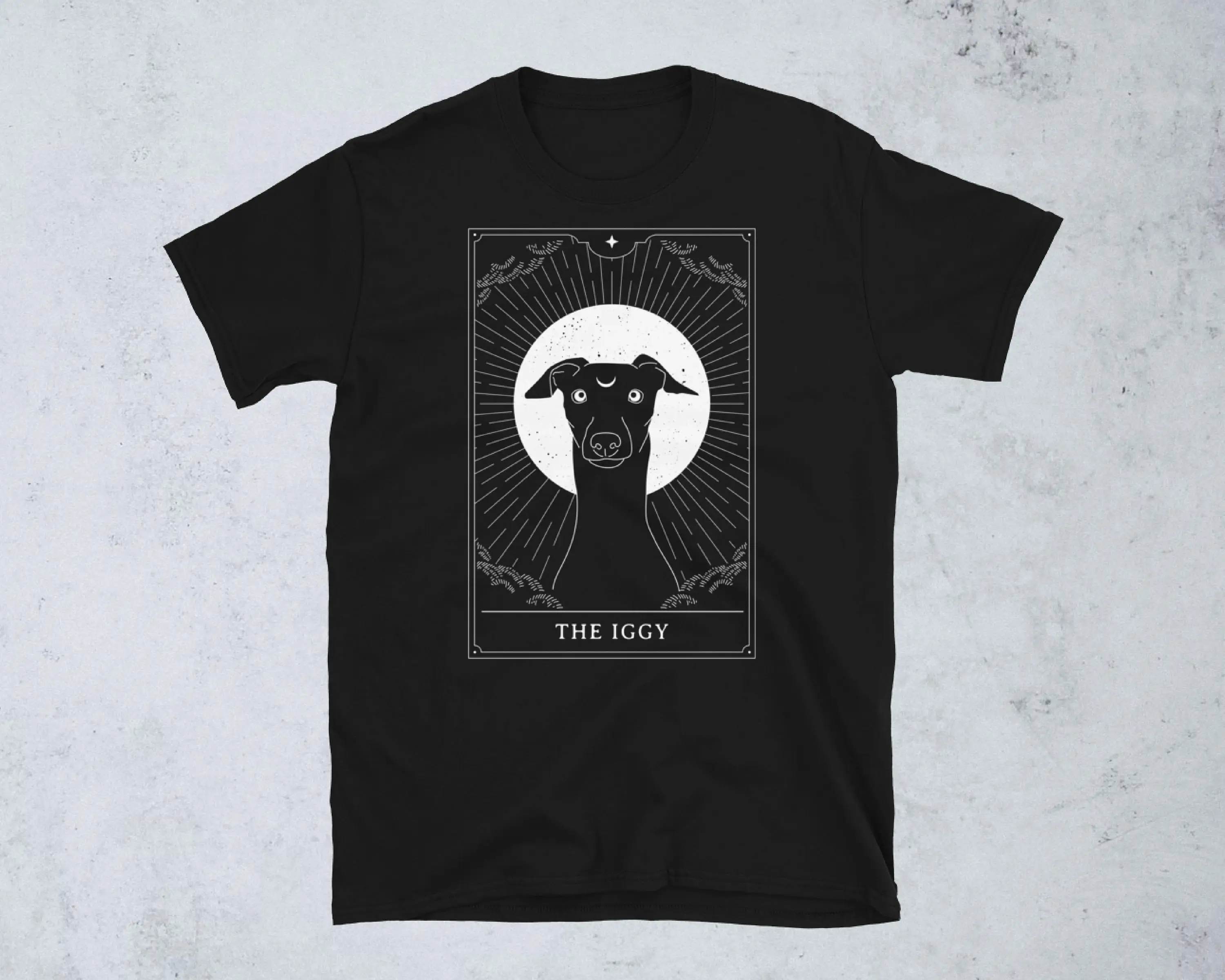 The Iggy Tarot T Shirt for Witchy Italian Greyhound Lovers Owner Dog Card