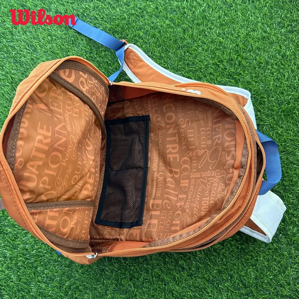 Wilson 2024 Team Roland Garros Backpack French Open Large Capacity Orange Blue Grey Double Shoulder Tennis Bag