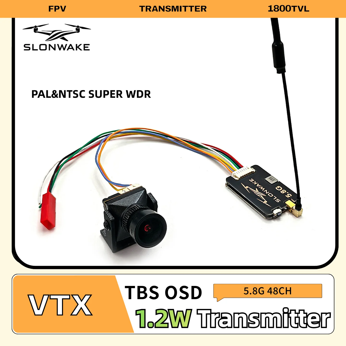 

5.8G 48CH Long Range 10KM 1.2w Transmitter VTX FPV 1800TVL Camera Switchable Transmitter Lancher Support Smart Audio 2-6S power