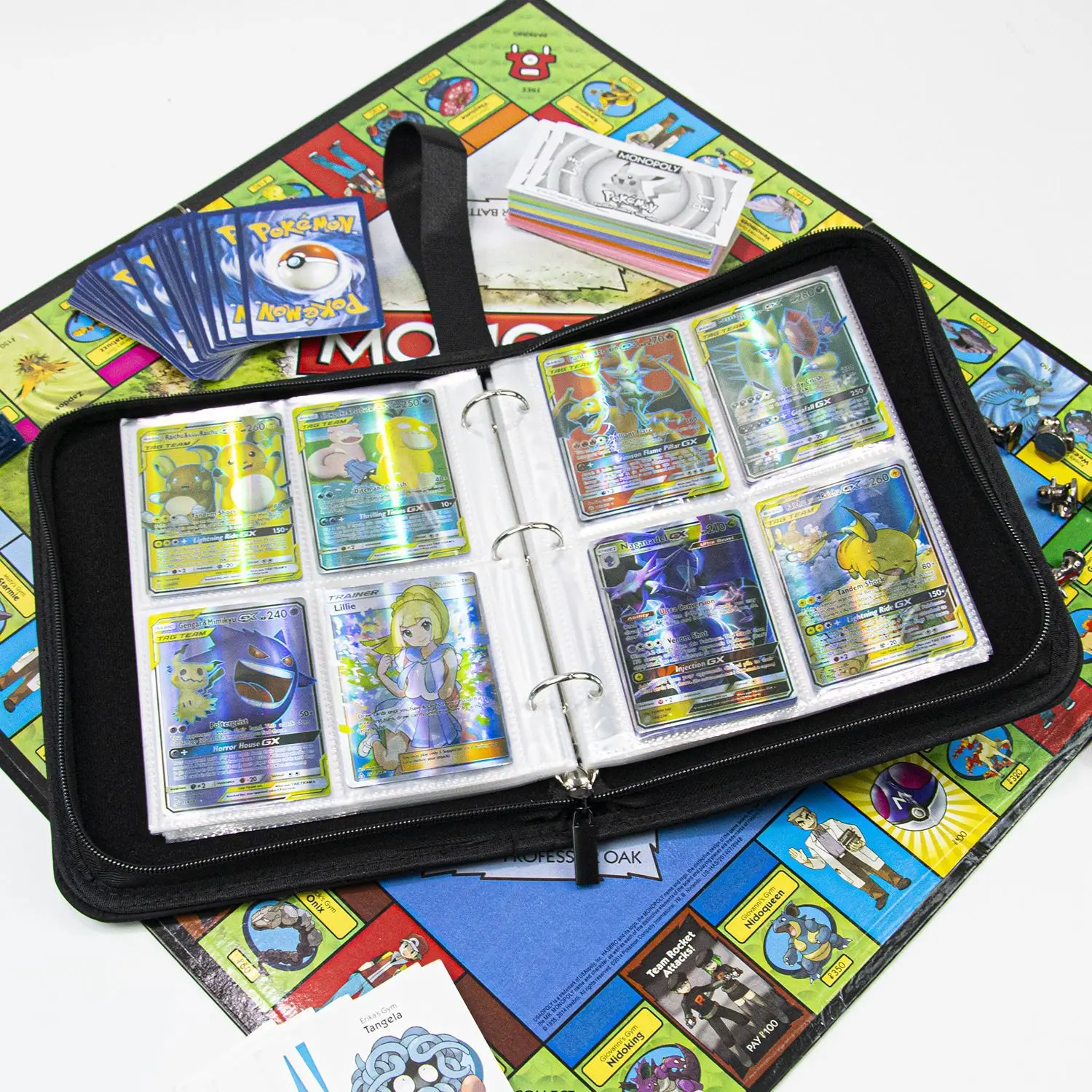 Large Capacity PU Leather Card Binder 4/9 Pocket Ring Binder 3