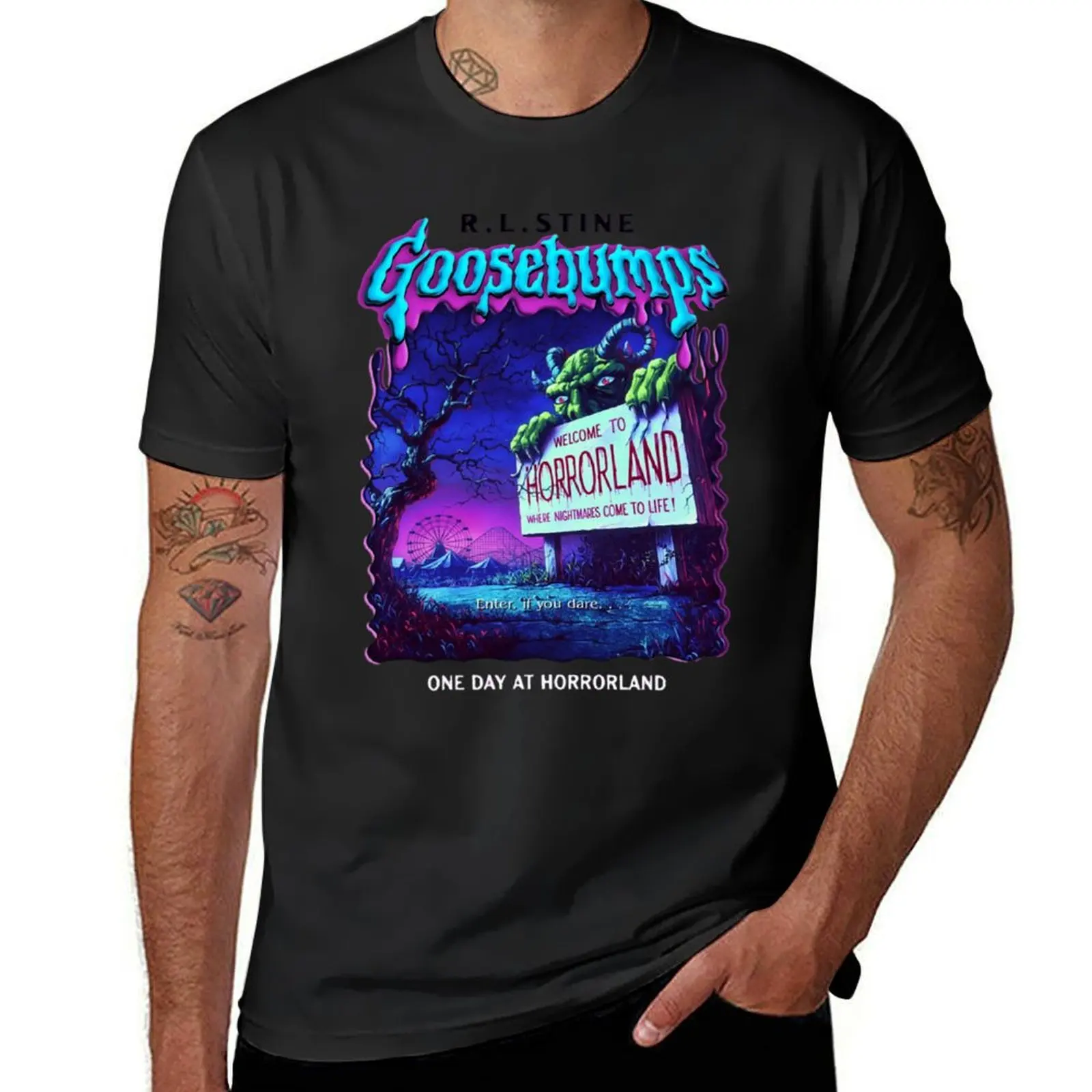 Goosebumps One Day At HorrorLand T-Shirt vintage clothes sublime mens graphic t-shirts funny