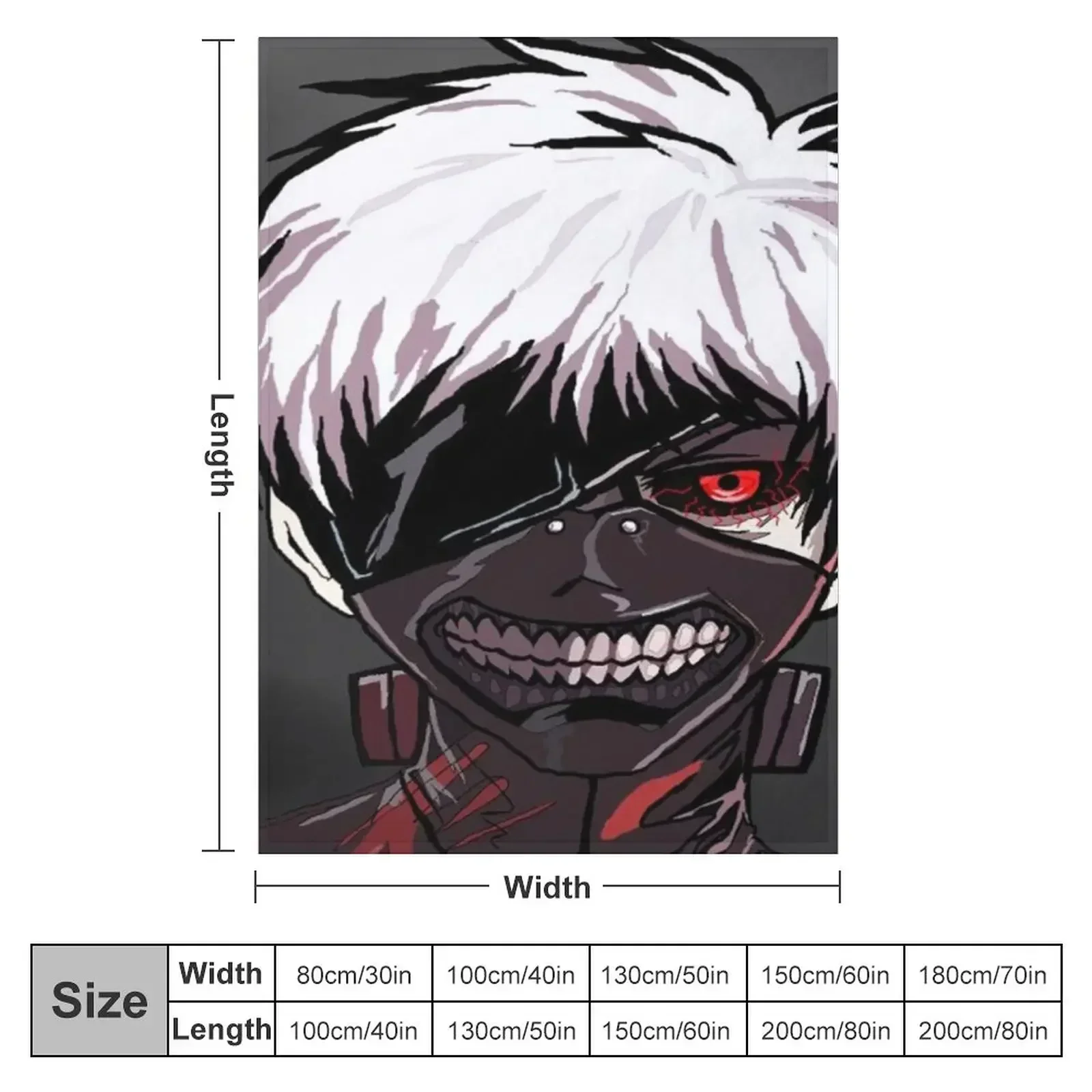 Ken Kaneki Digital Throw Blanket christmas gifts Travel Picnic Blankets