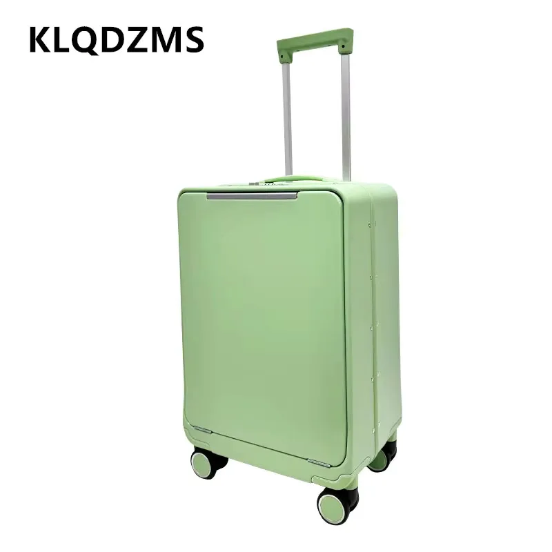 KLQDZMS ABS+PC Suitcase Men's Boarding Box Women's Aluminum Frame Cart Case Cart Type Travel Bag Carry-on Travel Luggage