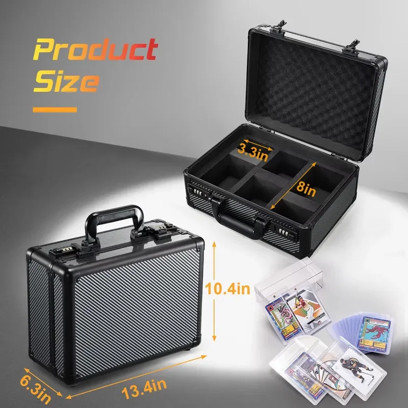 Card Holder Aluminum Top Loader Large Capacity Protective Case for Collectors Durable Storage Box Organizer for Trading Cards