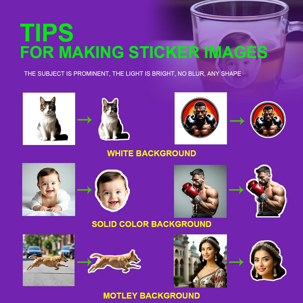 Kustom 30 Buah Stiker Pribadi Avatar Hewan Peliharaan Tahan Air Stiker Wajah Stiker Foto Pesta Ulang Tahun Anak-anak Botol Air Pesta Lapto