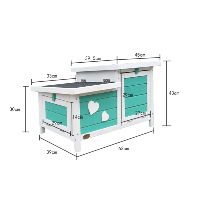 Rabbit Nest Indoor and Outdoor Solid Wood Rabbit House Balcony Rainproof and Cold-proof Windproof Rabbit Kitten Hedgehog