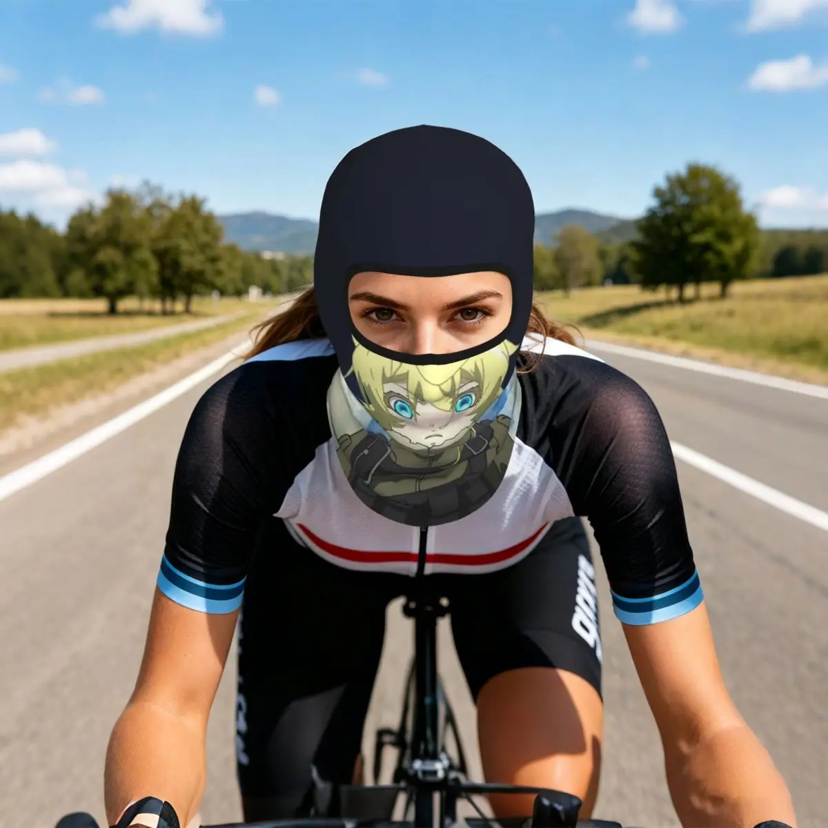 Saga Of Tanya The Evil Anime Breathable Thin Balaclava Full Face Mask Sun Protection Neck Gaiter For Motorcycle Fishing Outdoor