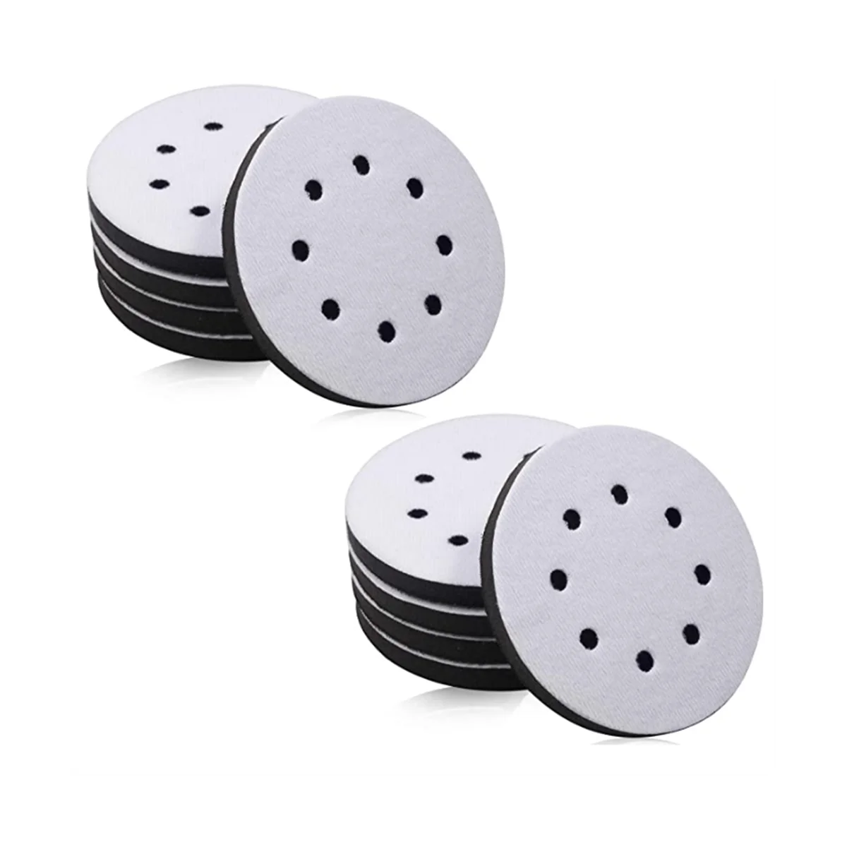 

10 Pack Soft Density Interface Pads 5 Inch 8 Holes Hook and Loop Sponge Cushion Buffer Backing Pad Foam Interface Pads