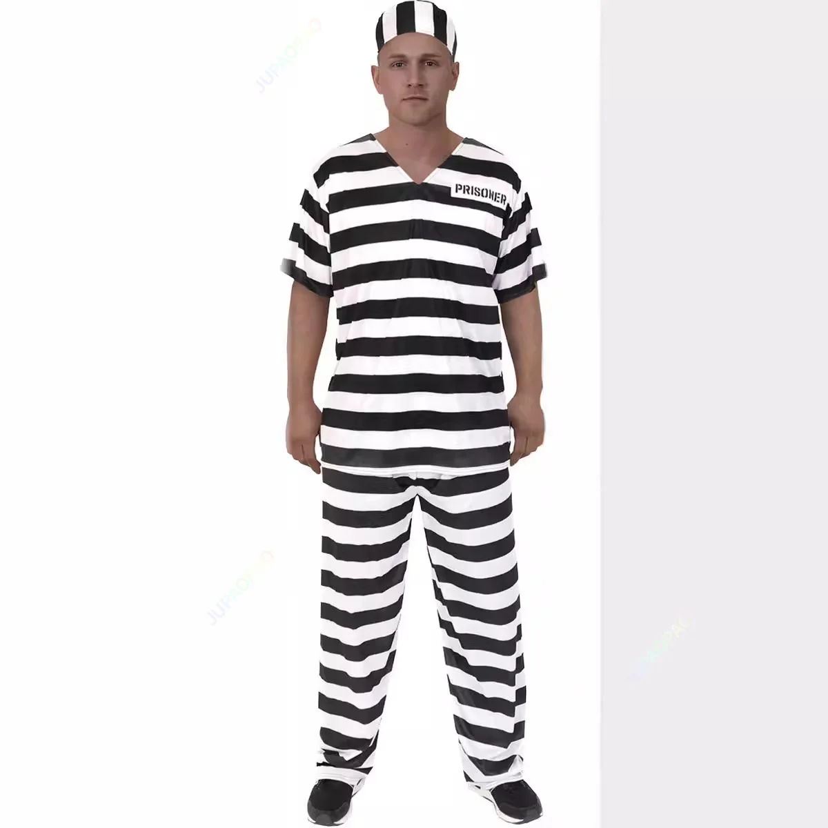 Adult Inmate Costume Orange Prisoner Jumpsuit Jailbird Outfit for Halloween Orange Prisoner Costume Men Jail Jumpsuit Costume