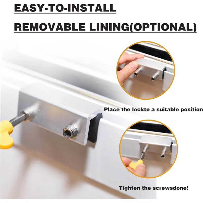 AB15-Adjustable Sliding Window Lock Set-10 Pieces Includes Keys-For Vertical& Horizontal Windows/Doors, Home Office Patio Bedroo