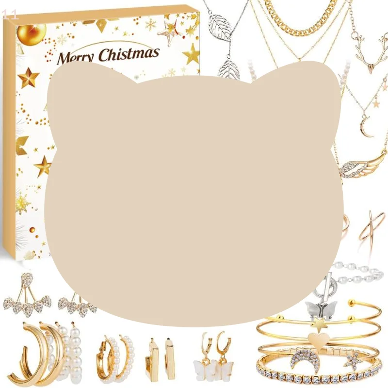 1 Set 24 Days Of Xmas Countdown Calendar Surprise DIY Creative Jewelry Charm Making Kit Christmas Advent Calendar Girl Bracelet
