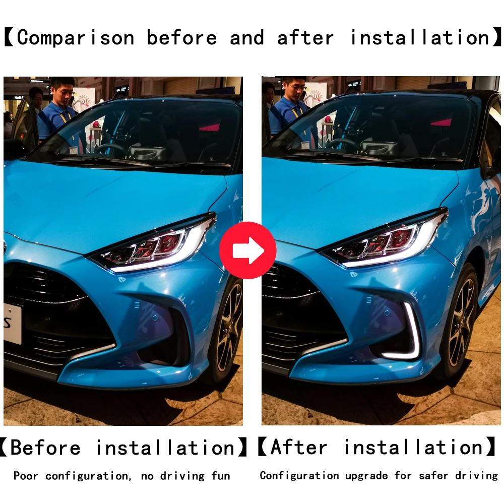 LED Daytime Running Light For Toyota Yaris 2020 2021 2022 Dynamic Turn Yellow Signal Relay Car 12V LED DRL Day Light