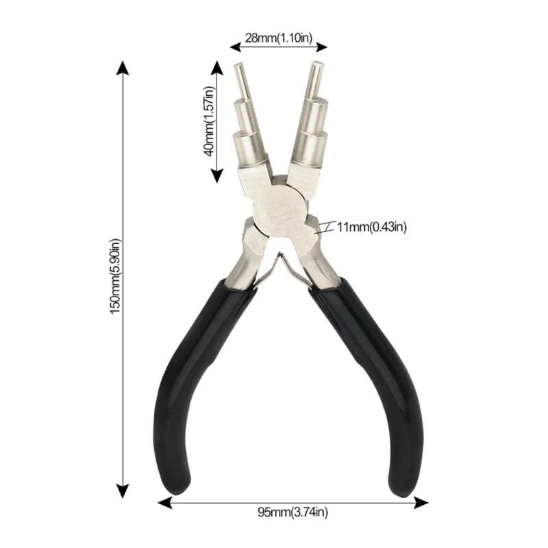 6 in 1 Bail Making Pliers Jewelry Bail Pliers Wire Looping Pliers Multipurpose for 3mm to 10mm Loop and Jump Rings Making Pliers