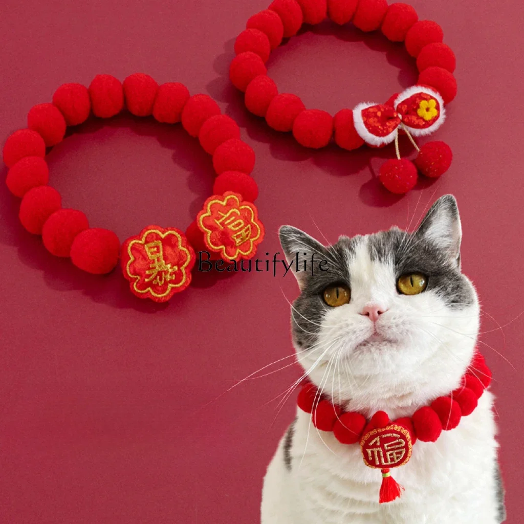 

Y Y Pet Scarf New Year Cat Collar New Year Necklace Scarf Decorations