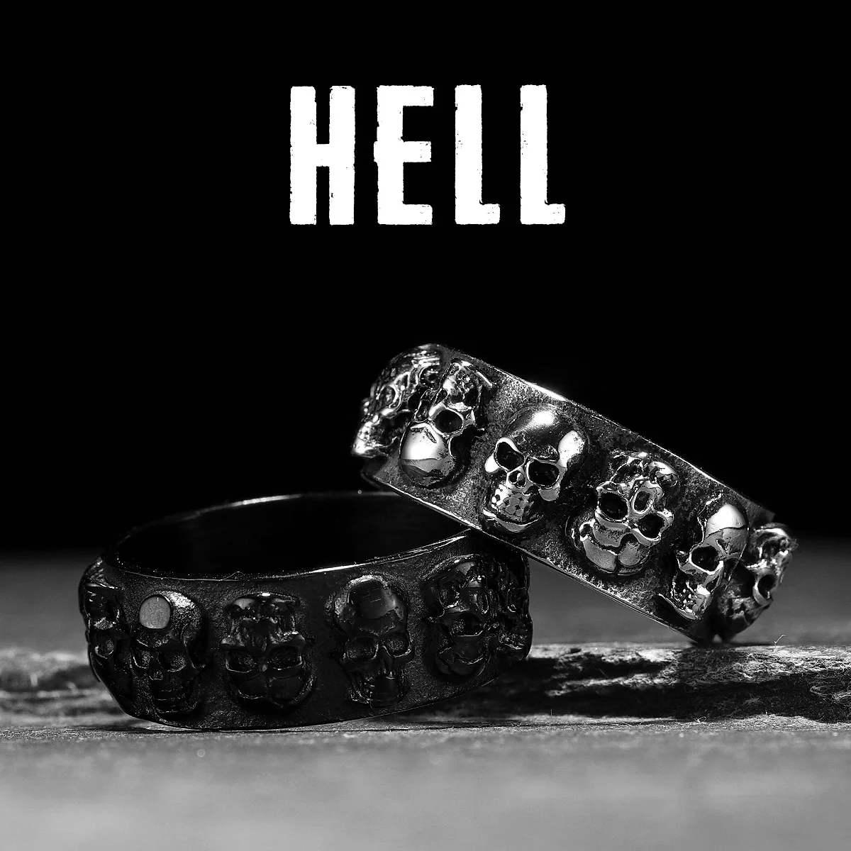 Punk Multi Skull Men Rings Stainless Steel Women Jewelry Gothic Rock Retro Black Cool Stuff Fashion Accessories Gift Wholesale