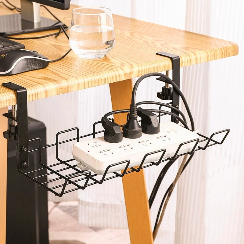 Under Desk Cable Management Tray,Metal Wire Cord Holder, Desk Cable Storage Basket for Home Office Desktop Wire Hiding Solution - view 2