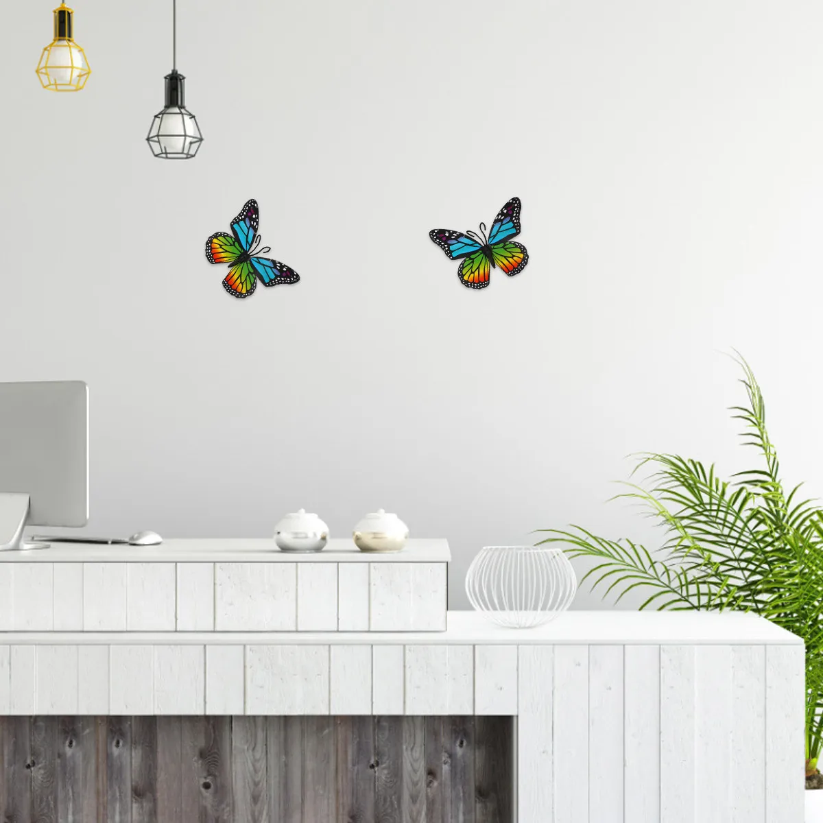 1Pcs Decorative Butterflies PVC 40Cm Simulation Gardening Decor Room Wall Sticker Artificial 3D Vivid Butterflies Sticker