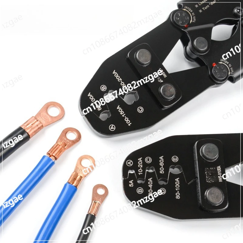 Copper Open Nose OT Line Nose U-shaped Bare Terminal Clamp Crimping Pliers 5-200A Connector Manual Cold Crimping Pliers