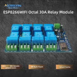 DC 7-28/5V Power Supply ESP8266 WiFi 8 Channel 30A Relay Module ESP-12F Development Board For Arduino