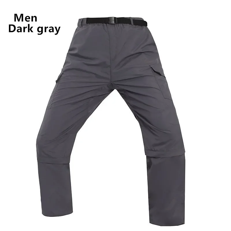 Detachable Mens Summer Thin Quick Dry Pants Outdoor Fishing Camp Hiking Climbing Sports Breathable Fast Drying Removable Trouser