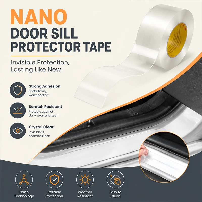 Universal Transparent Car Door Sill Scratch Protector Invisible Edge Guard Strip for Mirror Trunk Bumper Step Pedal