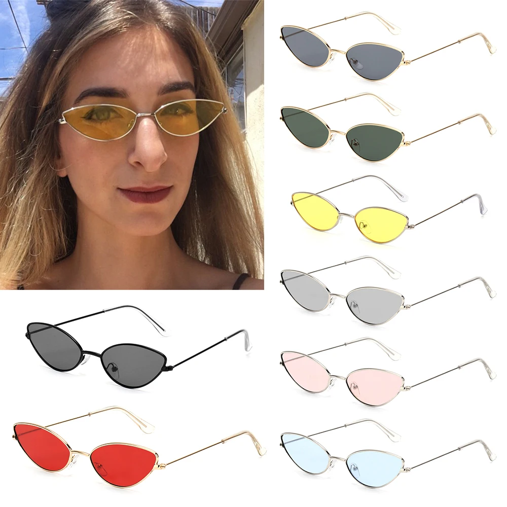 Women Fashion Sunglasses Retro Small Frame Sunglasses Ladies Multicolored Trend Shades UV400 Protection Anti-Reflective Eyewear