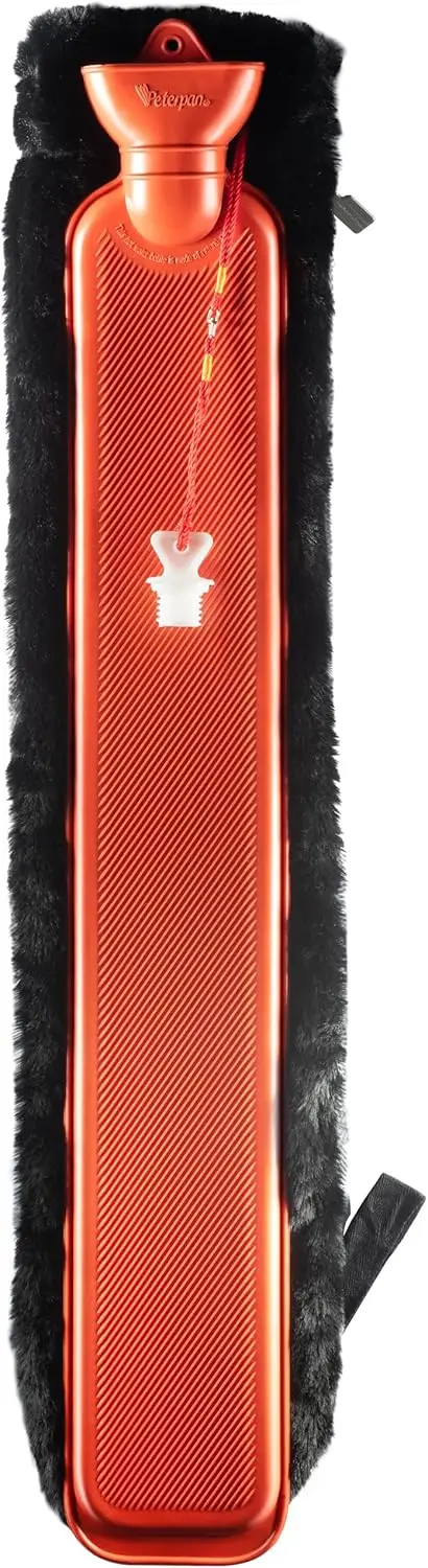 

Long Hot Water Bottle with Soft Fur Zipper Cover, Hot Water Bottles for Pain Relief, PVC, BPA & Phthalates Free, 2nd Ge